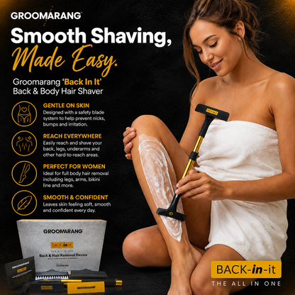 Groomarang 'Back In It' Back Shaver and Hair Removal Device