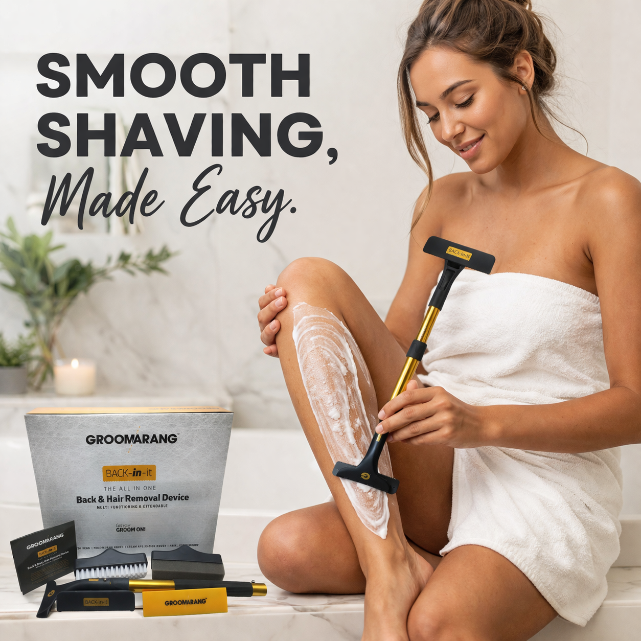 Groomarang 'Back-In-It' Back Shaver and Hair Removal Device