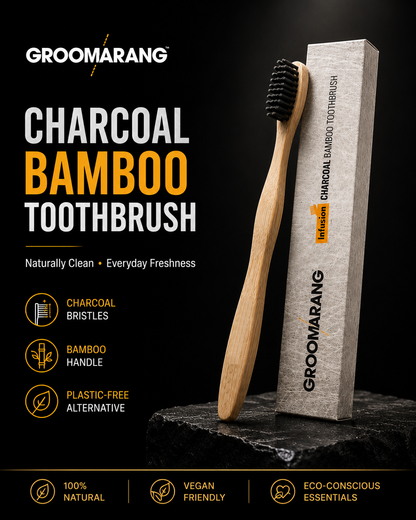 Groomarang Infusion Charcoal Bamboo Toothbrush
