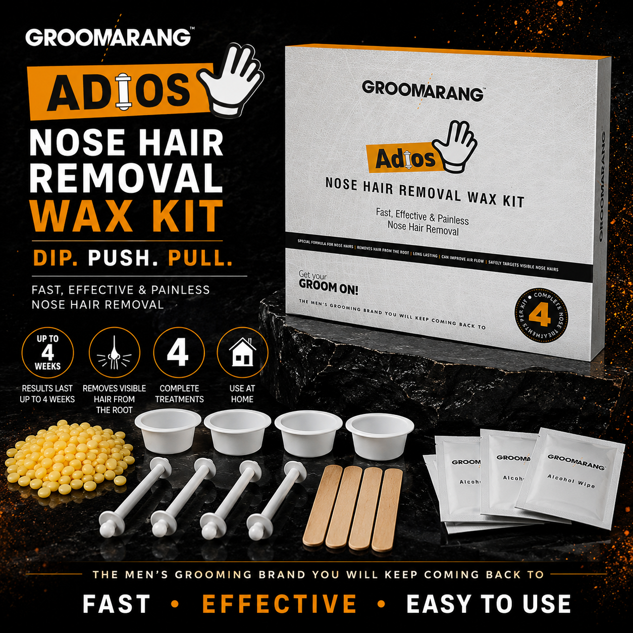 Groomarang Adios Nose Hair Removal Wax Kit