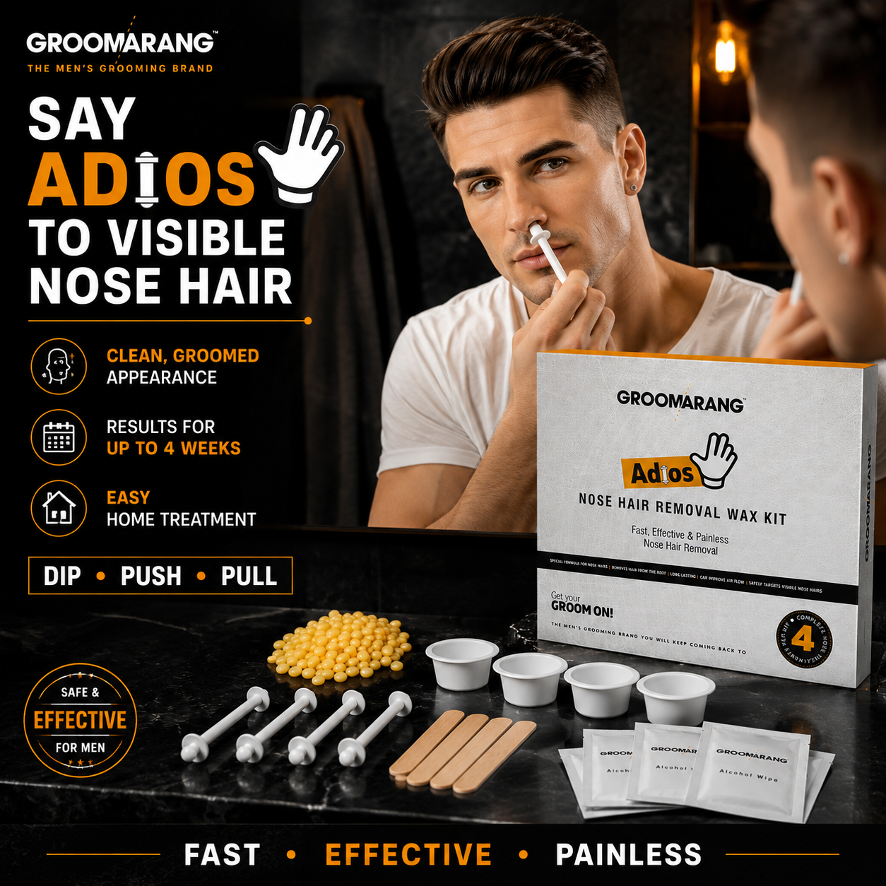 Groomarang Adios Nose Hair Removal Wax Kit