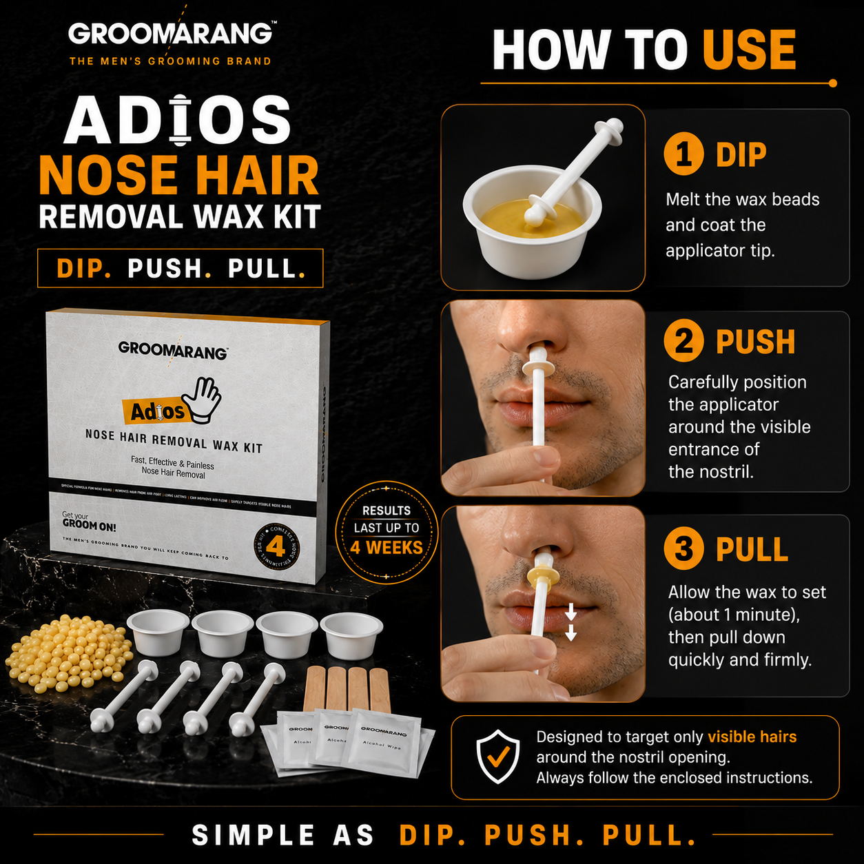 Groomarang Adios Nose Hair Removal Wax Kit