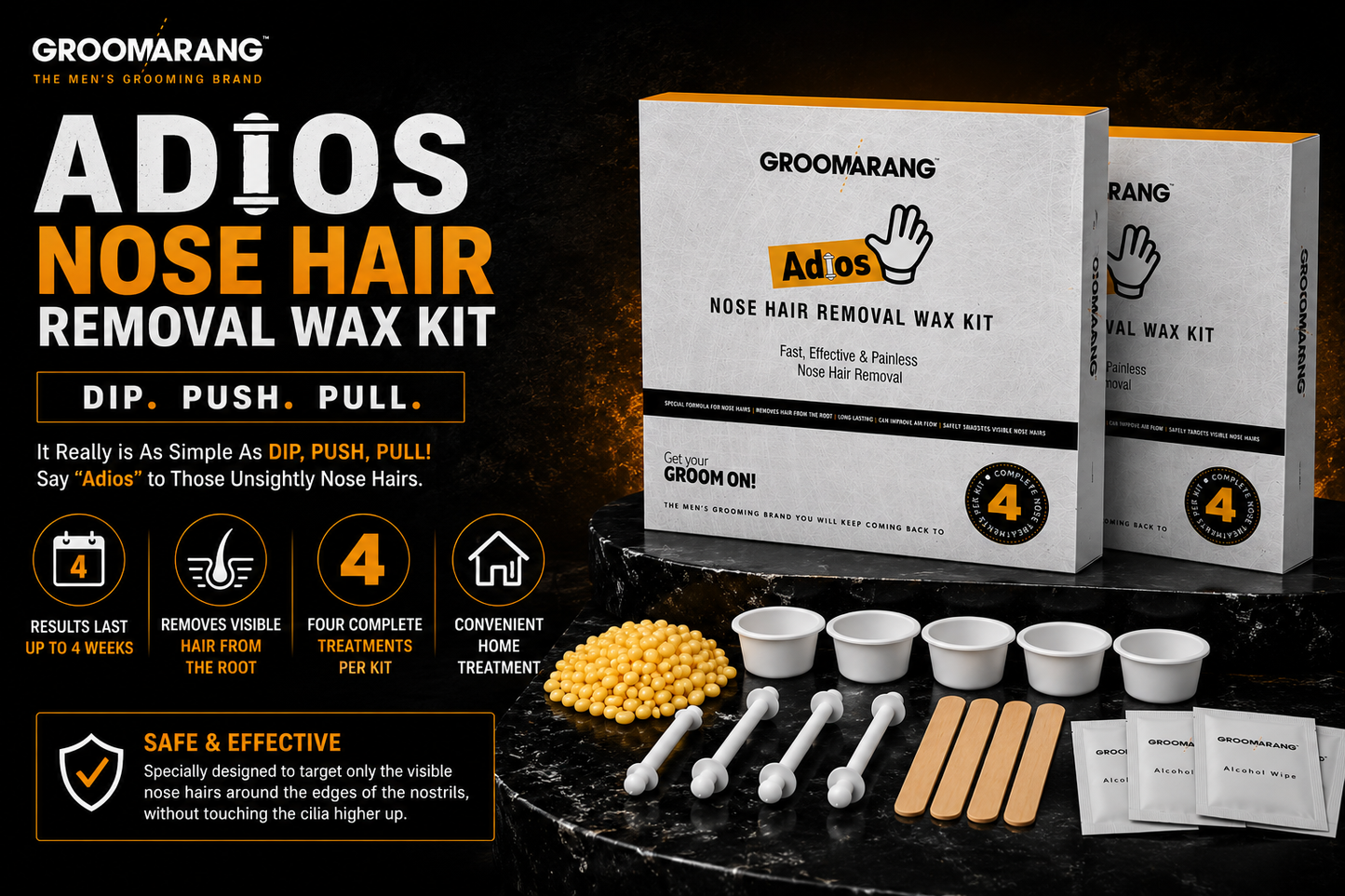 Groomarang Adios Nose Hair Removal Wax Kit