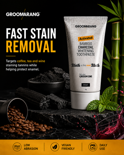 Groomarang Activated Bamboo Charcoal Whitening Toothpaste - Mint