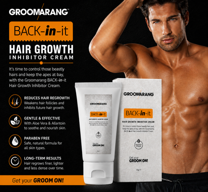 Groomarang Hair Growth Inhibitor Cream Permanent Body and Face Hair Removal 50g