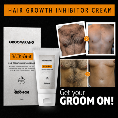 Groomarang Hair Growth Inhibitor Cream Permanent Body and Face Hair Removal 50g