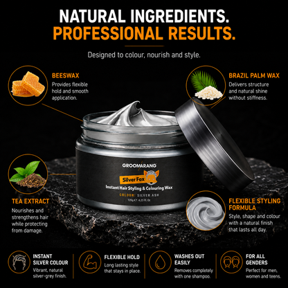 Groomarang Silver Fox Instant Hair Styling & Colouring Wax