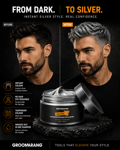 Groomarang Silver Fox Instant Hair Styling & Colouring Wax