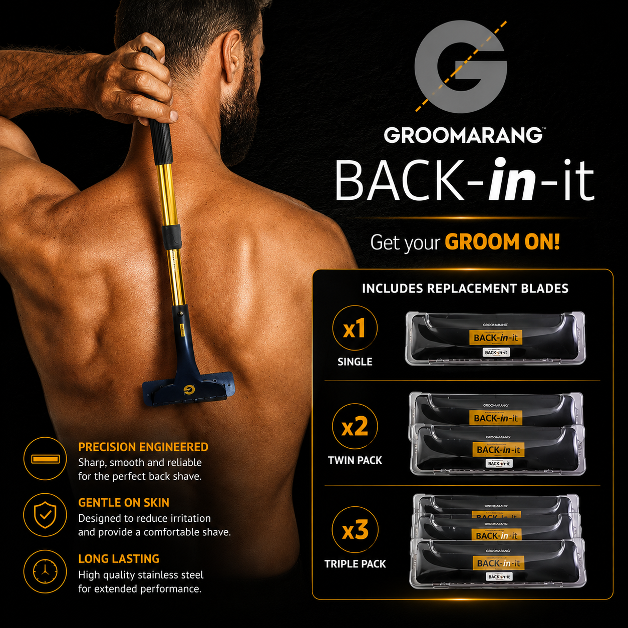 Groomarang Back-In-It Replacement Blade