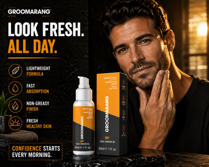 Groomarang Premium Facial Skincare Gel 30ml For Men - Day Use