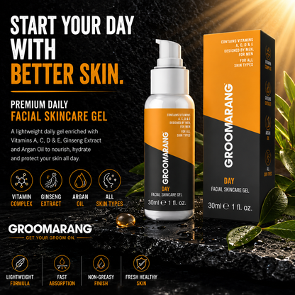 Groomarang Premium Facial Skincare Gel 30ml For Men - Day Use