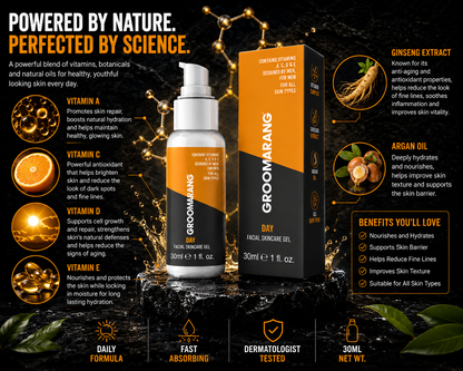 Groomarang Premium Facial Skincare Gel 30ml For Men - Day Use