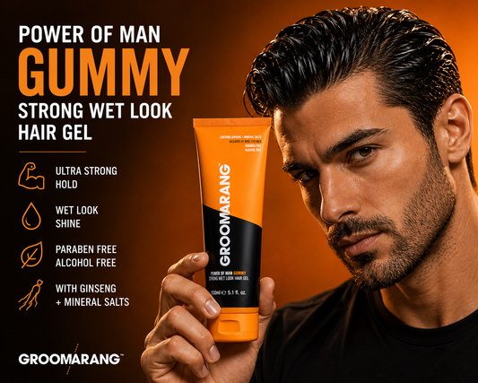 Groomarang Power of Man 'Gummy' Strong Wet Look Hair Gel 150ml