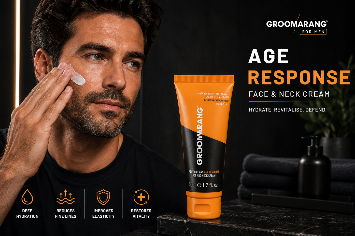 Groomarang Power of Man 'Age Response' Face and Neck Cream 50ml