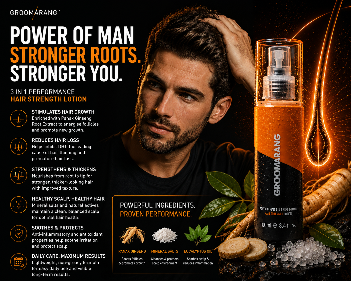 Groomarang 'Power of Man' Hair & Beard Growth Kit