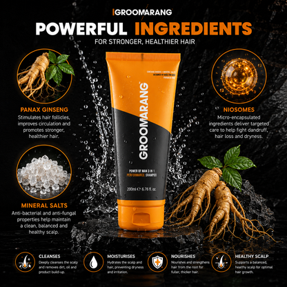Groomarang Power of Man 3 in 1 'Performance' Shampoo 200ml