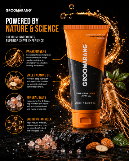 Groomarang Power of Man 'Energy' Shaving Gel 100ml