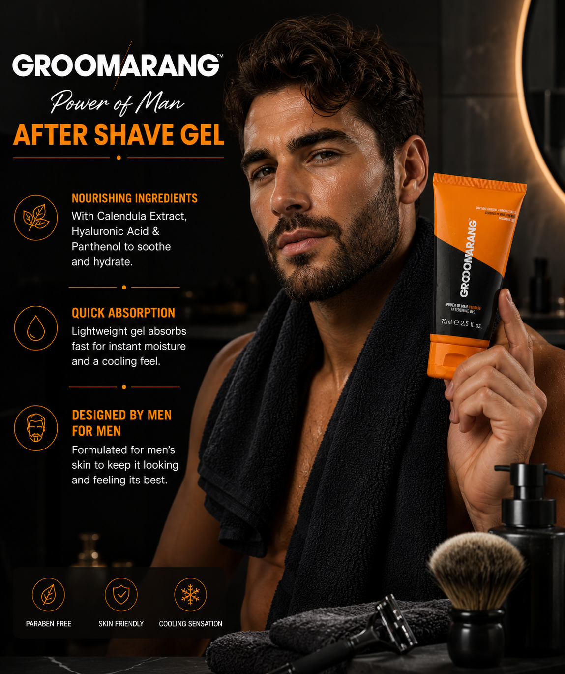 Groomarang ‘Hydrate’ Aftershave Gel – 75ml / 2.5 fl. oz.
