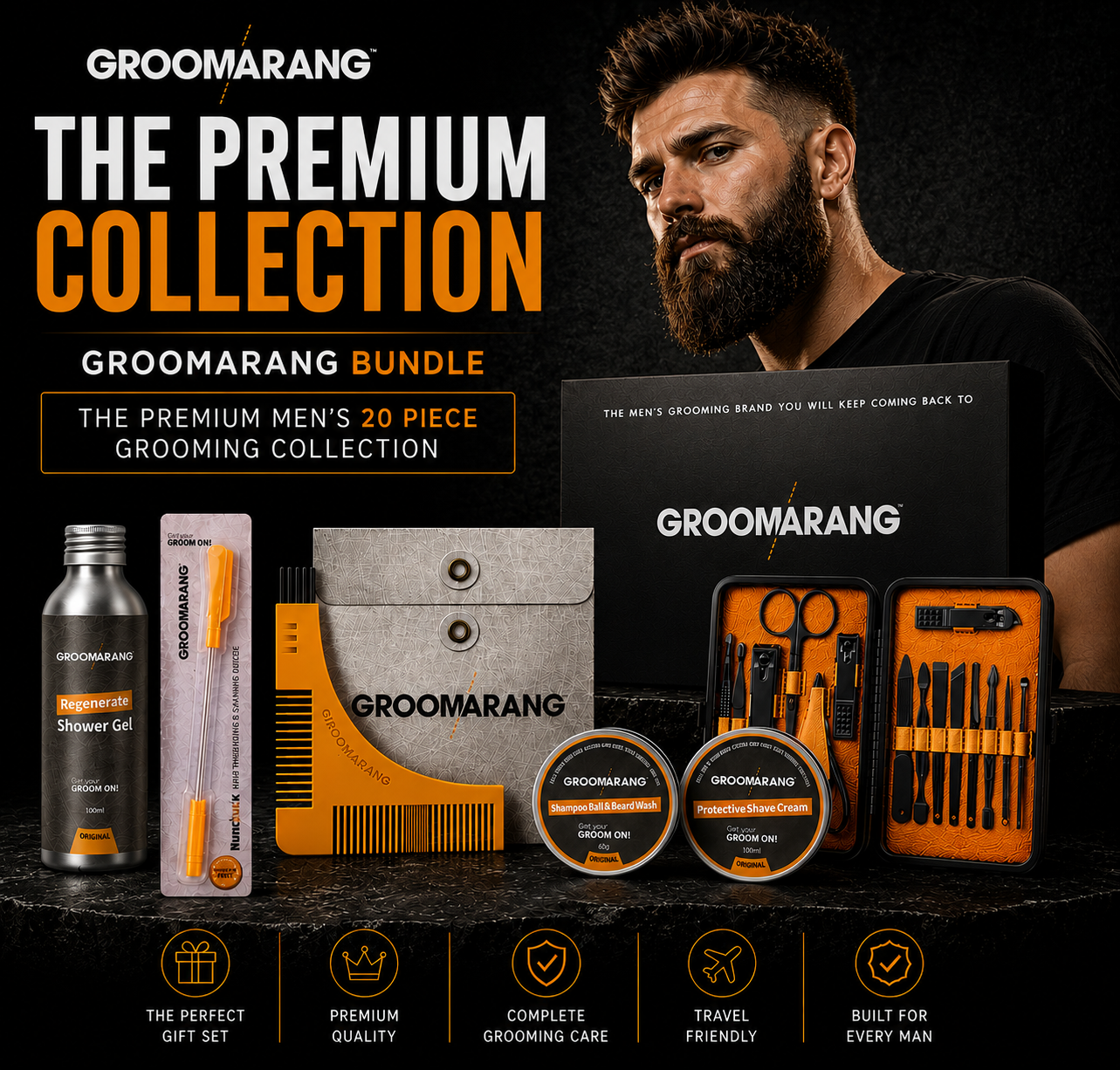 Groomarang The Premium 20pc Men's Gift Set