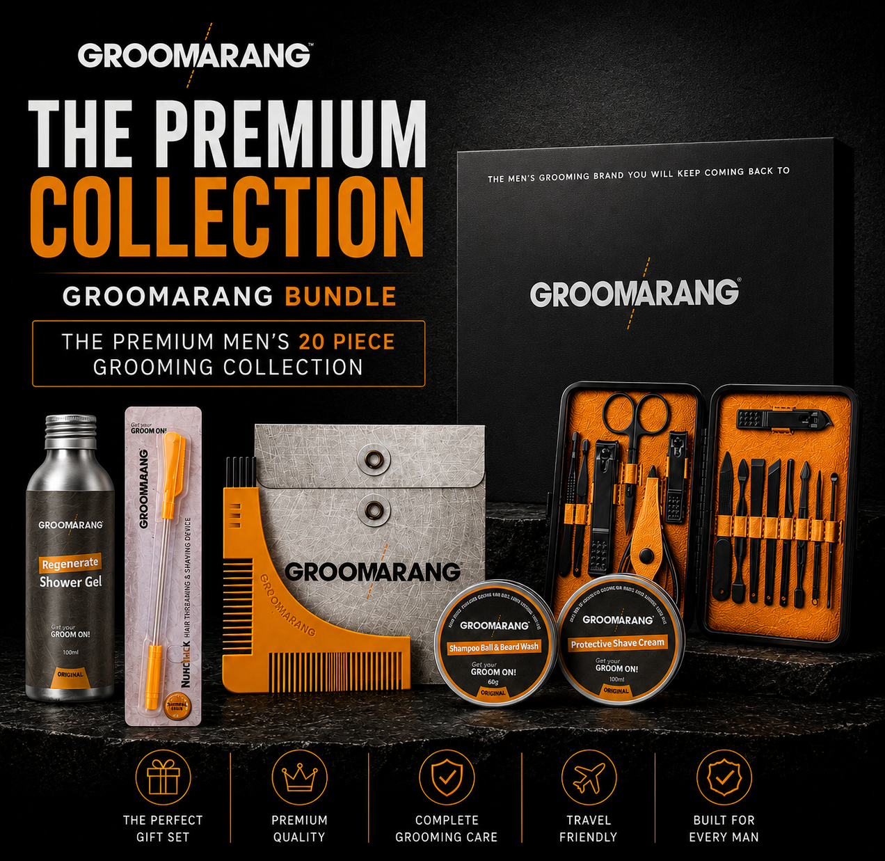 Groomarang The Premium 20pc Men's Gift Set
