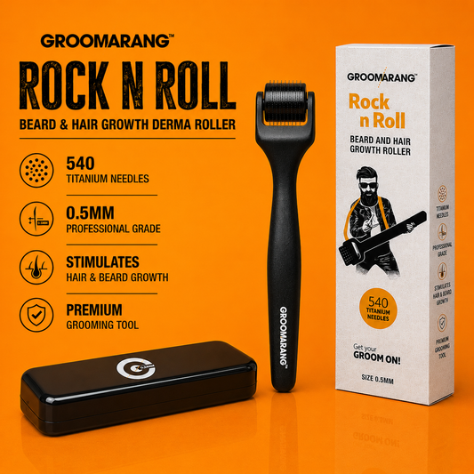 Groomarang 'Rock n Roll' Derma Roller For Beard Growth and Hair Growth - 0.5mm