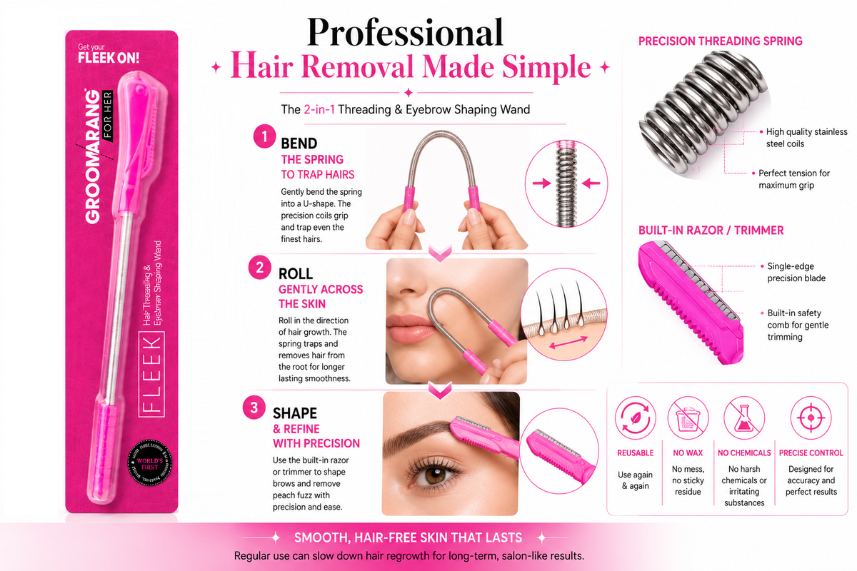 Groomarang For Her 'Fleek' – World's First Hair Threading & Eyebrow Shaping Wand