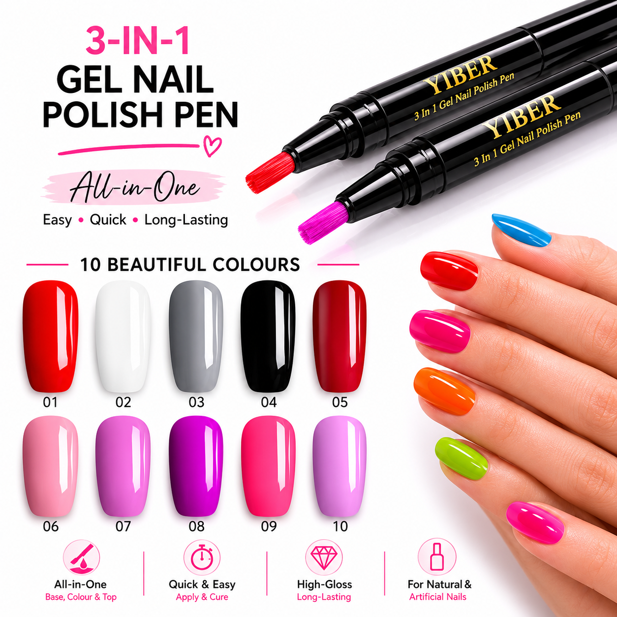 Glamza One Step Gel Nail Polish Pen's
