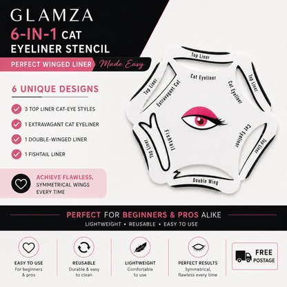 Glamza Cat Eyeliner 6 in 1 Stencil