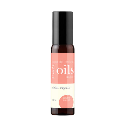 Glamza Premium Essential Oils 10ml Roll On - 100% Pure Lavender, Orange, Peppermint, Eucalyptus, Rosemary, Rosehip.