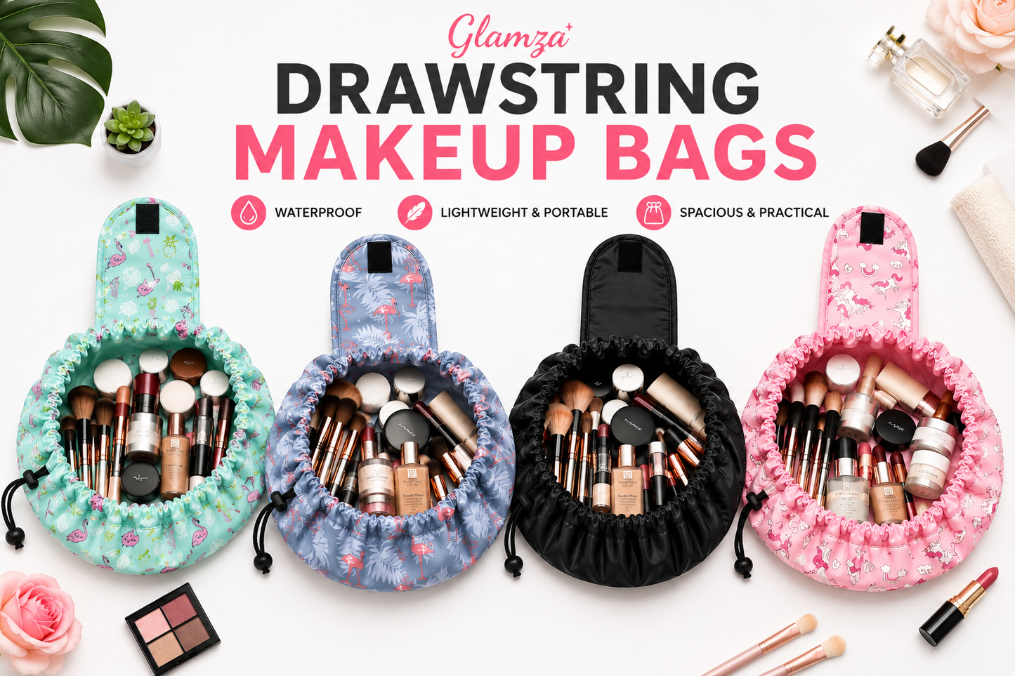 Glamza Magic Drawstring Travel Pouches - 4 Options