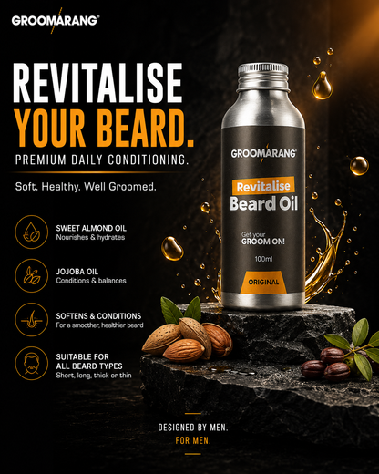Groomarang Sweet Almond Beard Oil - 30ml & 100ml