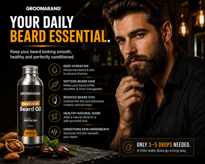 Groomarang Sweet Almond Beard Oil - 30ml & 100ml