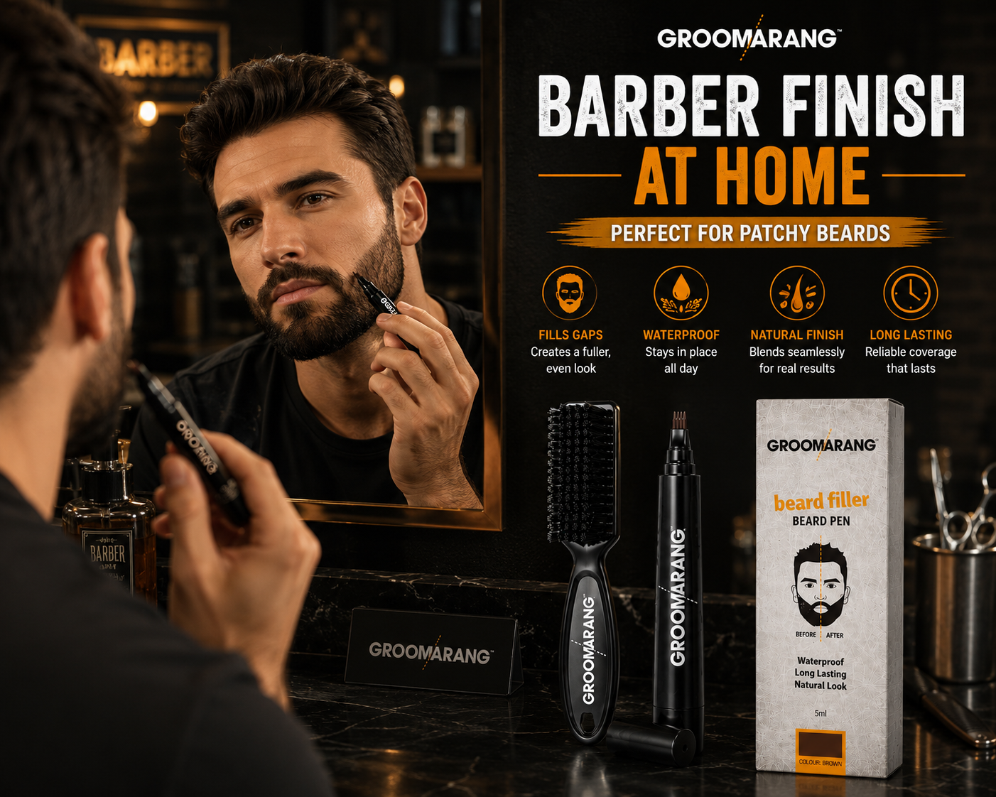 Groomarang 'Beard Filler' Pen and Brush