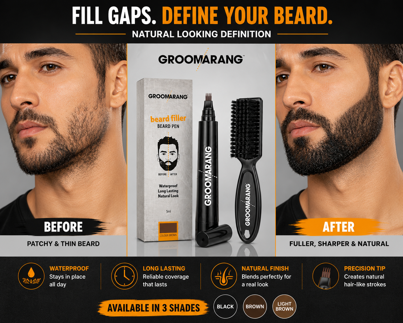 Groomarang 'Beard Filler' Pen and Brush