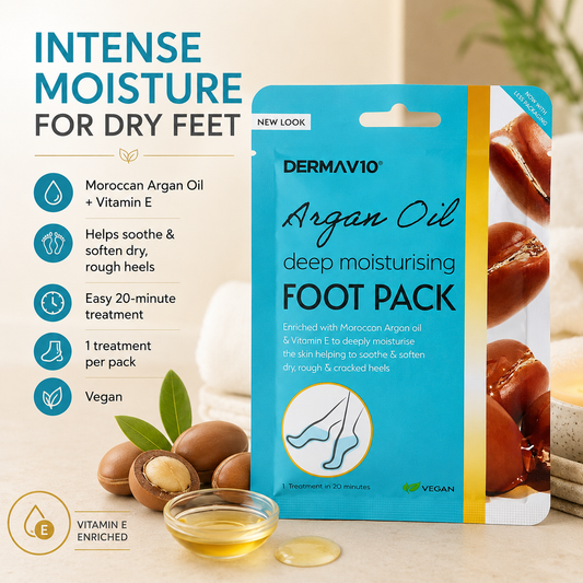 Derma V10 Deep Moisturising Foot Pack Argan Oil - Vitamin E Enriched
