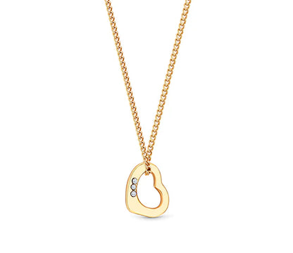 Diamond Style London - Heart Pendant crystals in yellow gold plating (Item code: Heartpencrystalgold)