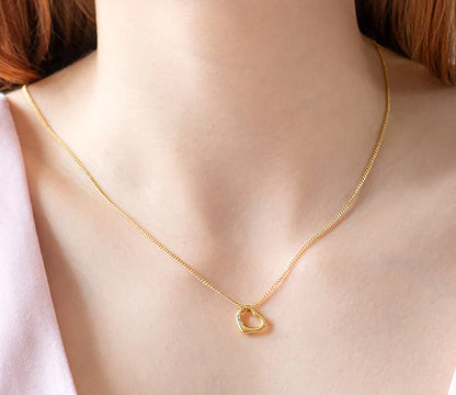 Diamond Style London - Heart Pendant crystals in yellow gold plating (Item code: Heartpencrystalgold)