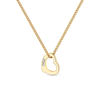 Diamond Style London - Heart Pendant crystals in yellow gold plating (Item code: Heartpencrystalgold)