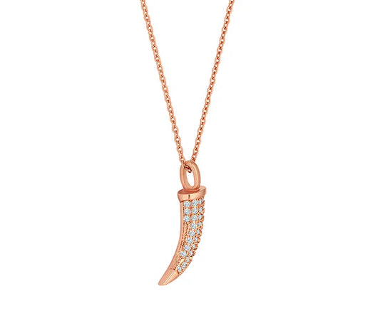 Diamond Style London - Horn Pendant in Rose Gold Plating (Item code: Hornpenrose)