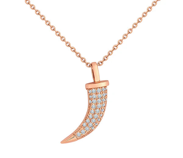 Diamond Style London - Horn Pendant in Rose Gold Plating (Item code: Hornpenrose)