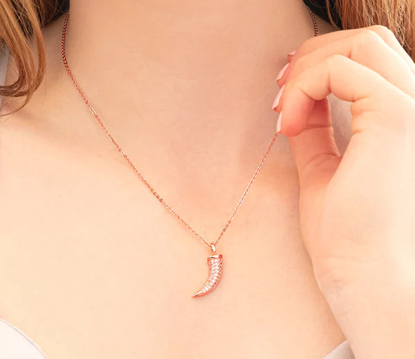 Diamond Style London - Horn Pendant in Rose Gold Plating (Item code: Hornpenrose)