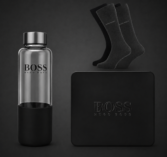 Hugo Boss Gift Set Men's Socks UK SIZE 6-11 with Water Bottle PACK IN BOX DAMAGED