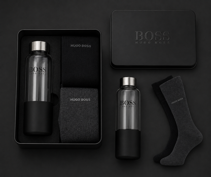 Hugo Boss Gift Set Men's Socks UK SIZE 6-11 with Water Bottle PACK IN BOX DAMAGED