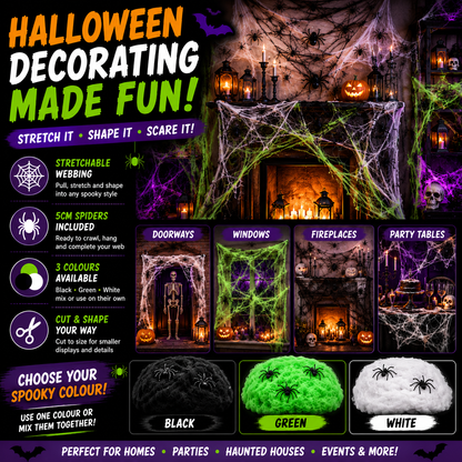 Halloween Spider Webs - 3 Colours