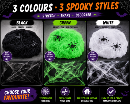 Halloween Spider Webs - 3 Colours