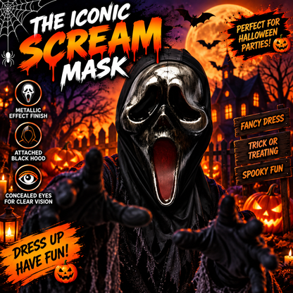Halloween Metallic Effect Hooded Masks – 3 Scary Designs