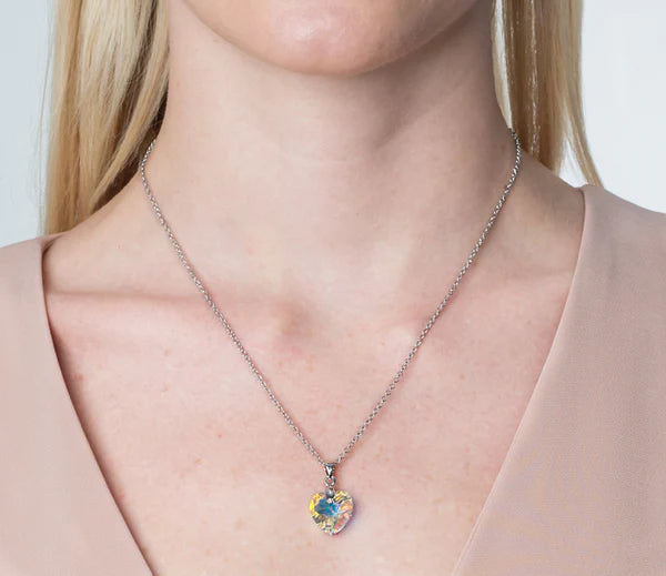 Diamond Style London - Large Heart Pendant, Clear (AB) (Item code: Hea0606)