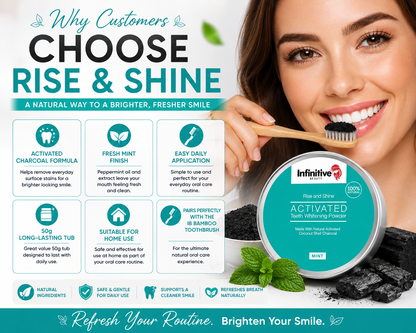 IB Rise &amp; Shine Activated Charcoal Teeth Whitening Powder – 50g