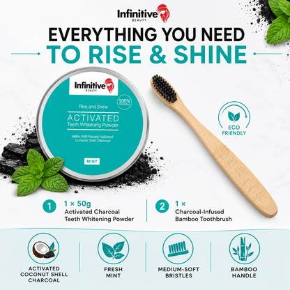 Infinitive Beauty Charcoal Powder and Charcoal Brush