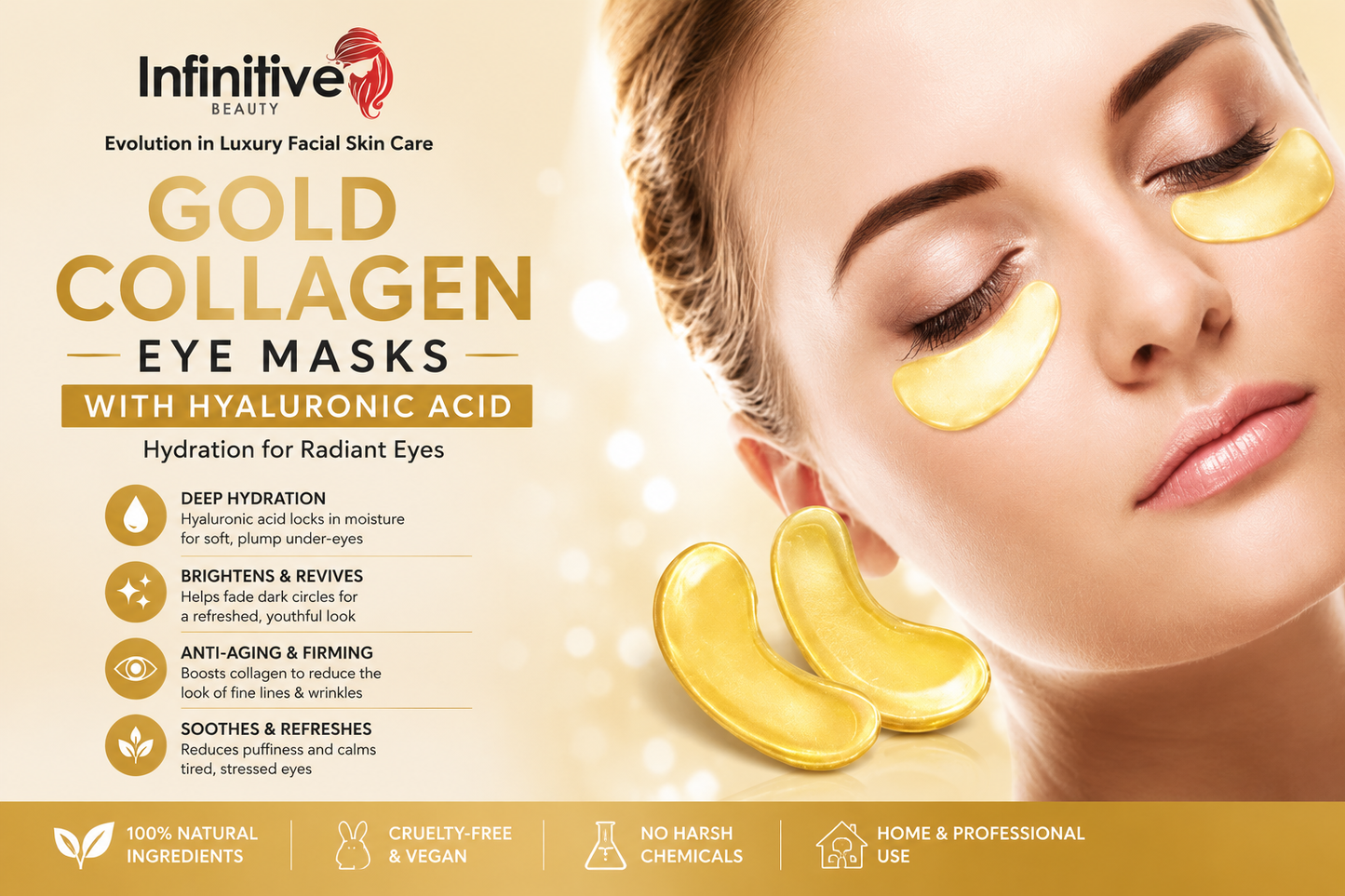 Infinitive Beauty 24k Gold Collagen Eye Masks